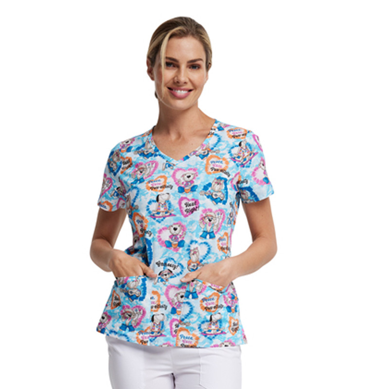 Медицинска туника Dickies EDS DK721 принт Hippie Hounds