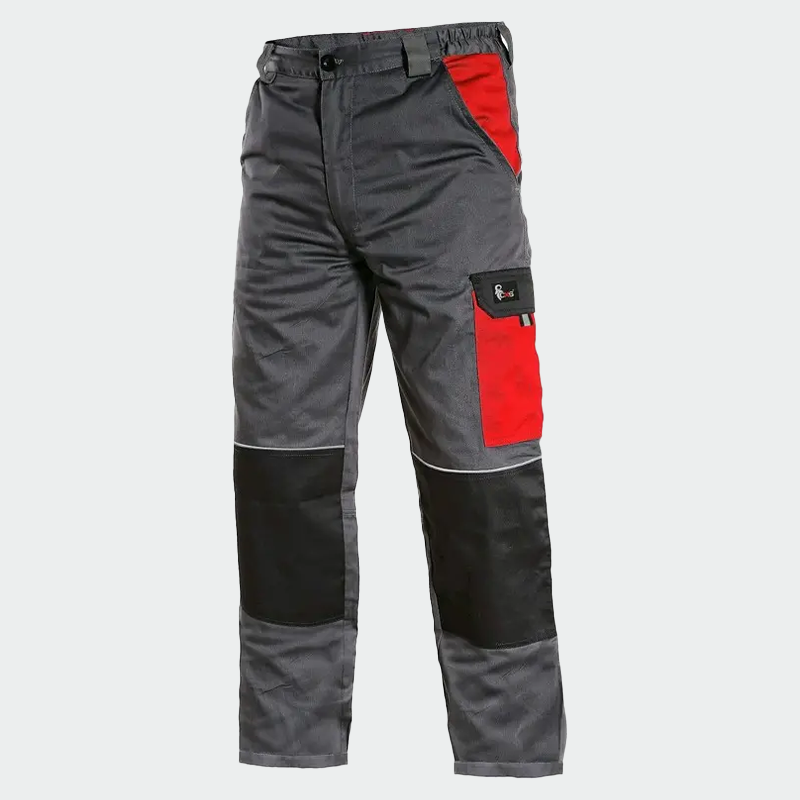Летен работен панталон CXS CEFEUS Trousers сив / червен Цвят