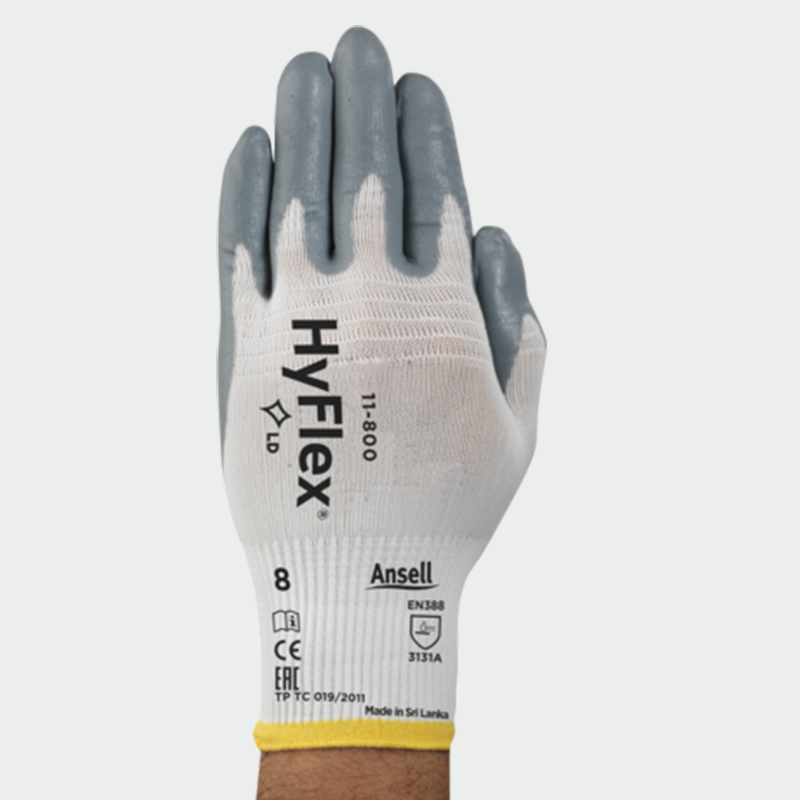 Нитрилни ръкавици Ansell HyFlex 11-800 Бял цвят