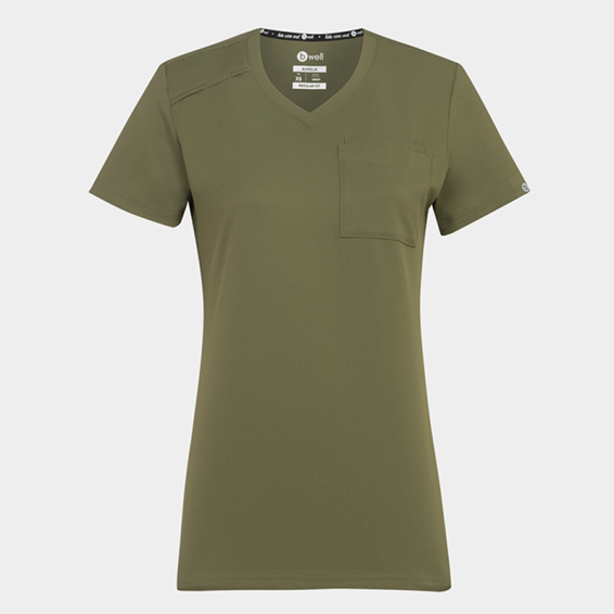 Медицинска туника Bwell AURELIA Tunic Olive цвят