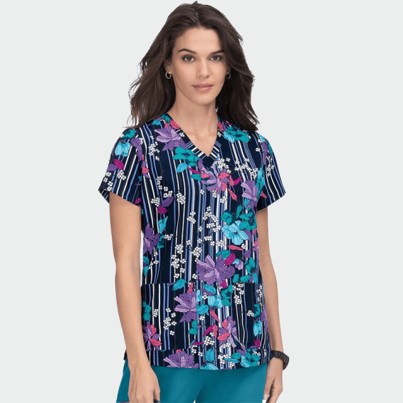Медицинска туника KOI Design NEXT GEN 1029PR - SFO принт Striped Floral