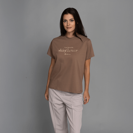 Тениска Bwell Atelier SkinFluencer Мока цвят