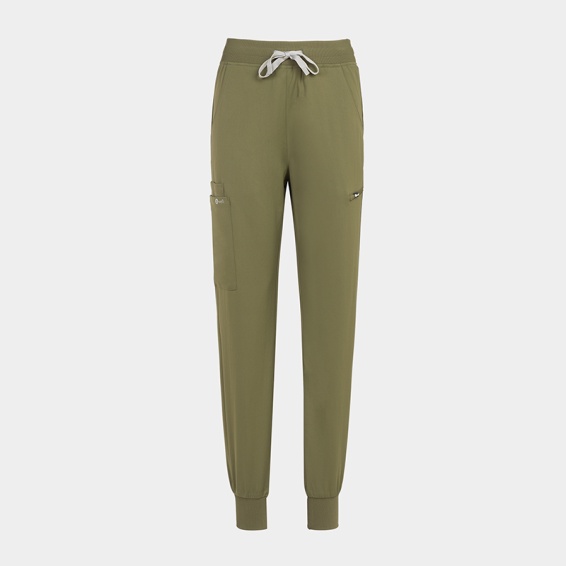 Медицински панталон Bwell AURELIA Jogger Olive цвят