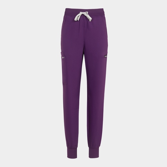 Медицински панталон Bwell AURELIA Jogger Eggplant цвят