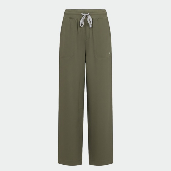 Медицински панталон Bwell AURELIA Straight Olive цвят