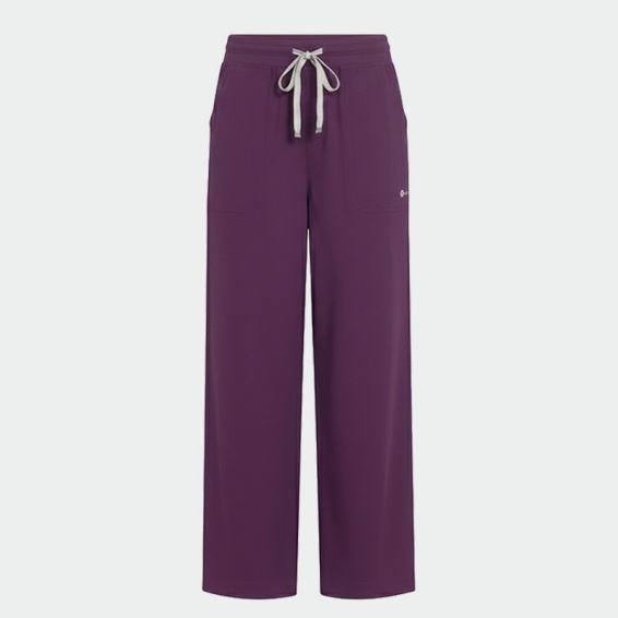 Медицински панталон Bwell AURELIA Straight Eggplant цвят