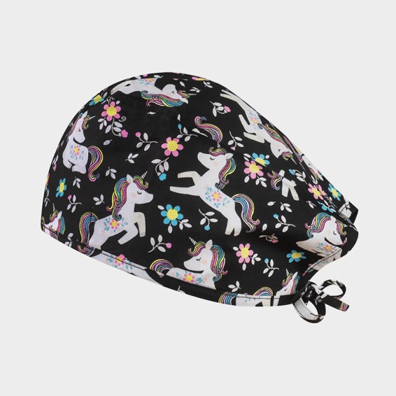 Медицинска шапка Bwell ADRIANA принт Flower Unicorns