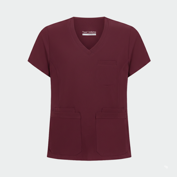 Медицинска туника Trend Uniforms TP3002 Винено червен цвят