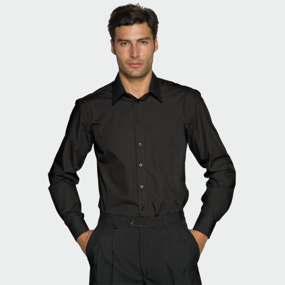 Мъжка риза ISACCO CARTAGENA L/S Черен цвят